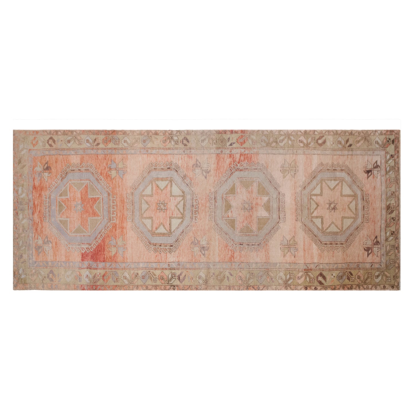 Vintage Turkish Oushak Runner 145x390 cm (4.8x12.8 ft)