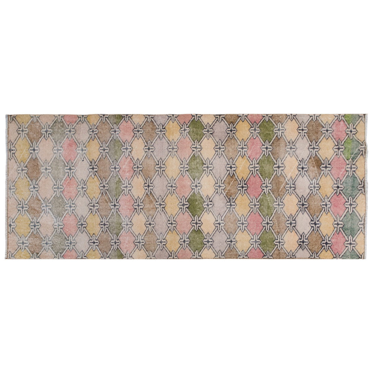 Vintage Turkish Oushak Runner 2.7x6.8 ft (82x208 cm)