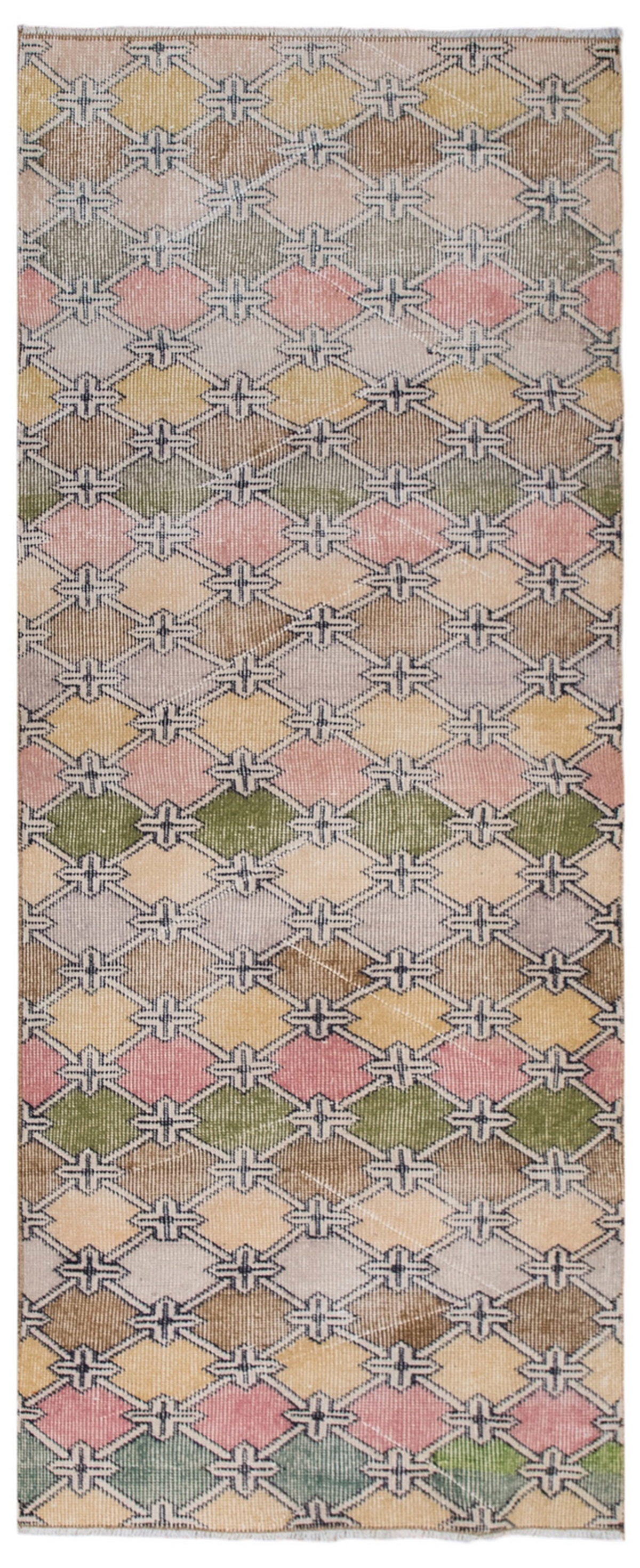 Vintage Turkish Oushak Runner 2.7x6.8 ft (82x208 cm)
