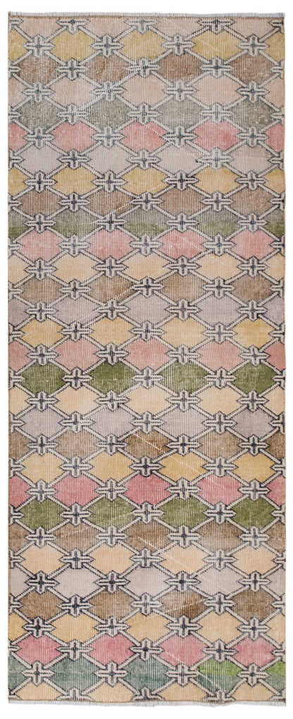 Vintage Turkish Oushak Runner 2.7x6.8 ft (82x208 cm)