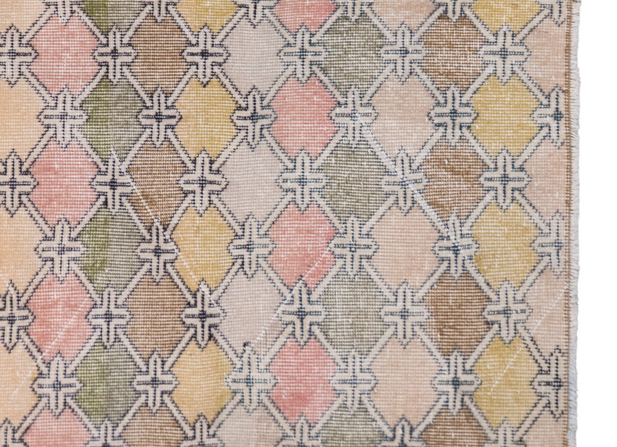 Vintage Turkish Oushak Runner 2.7x6.8 ft (82x208 cm)