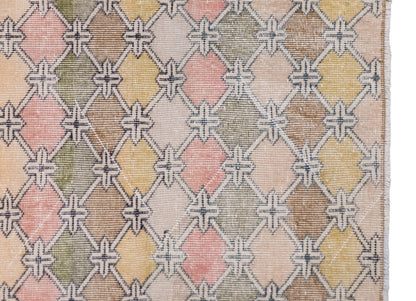 Vintage Turkish Oushak Runner 2.7x6.8 ft (82x208 cm)
