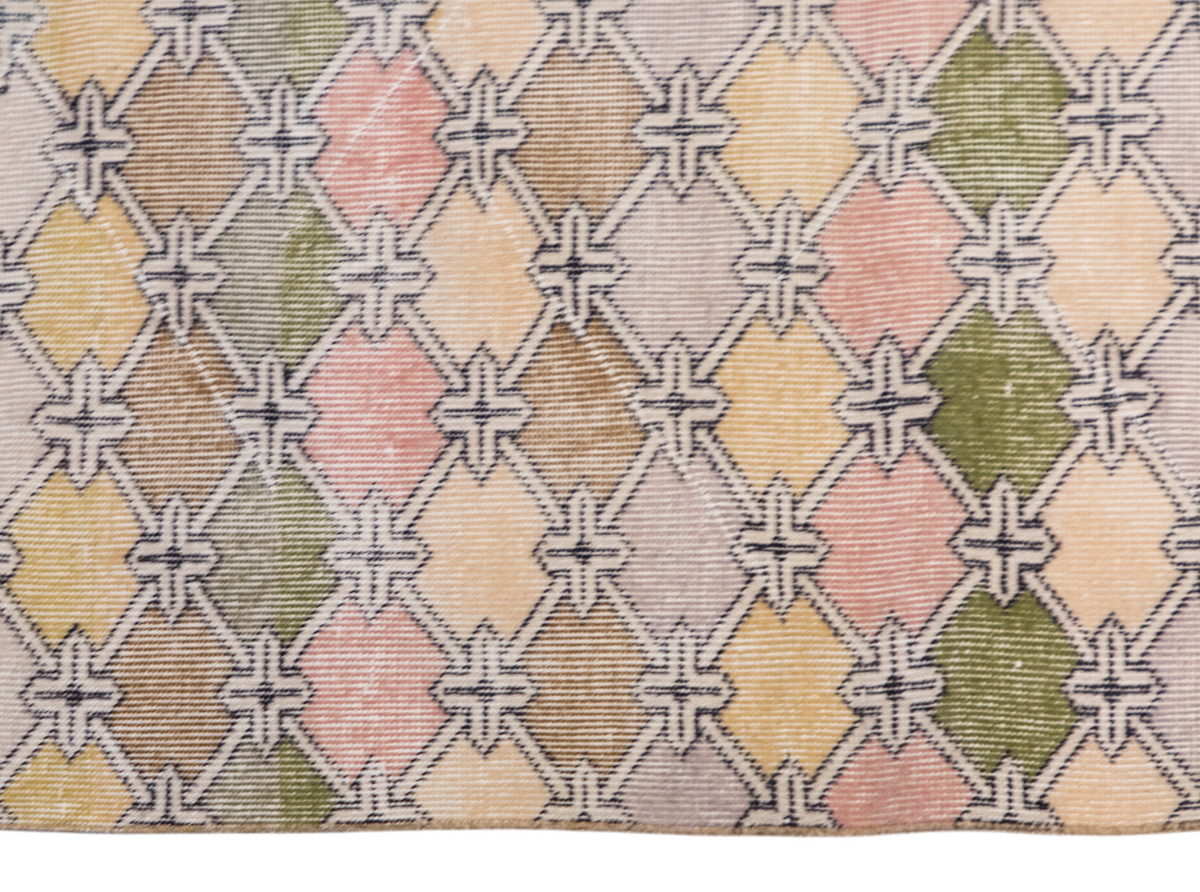 Vintage Turkish Oushak Runner 2.7x6.8 ft (82x208 cm)