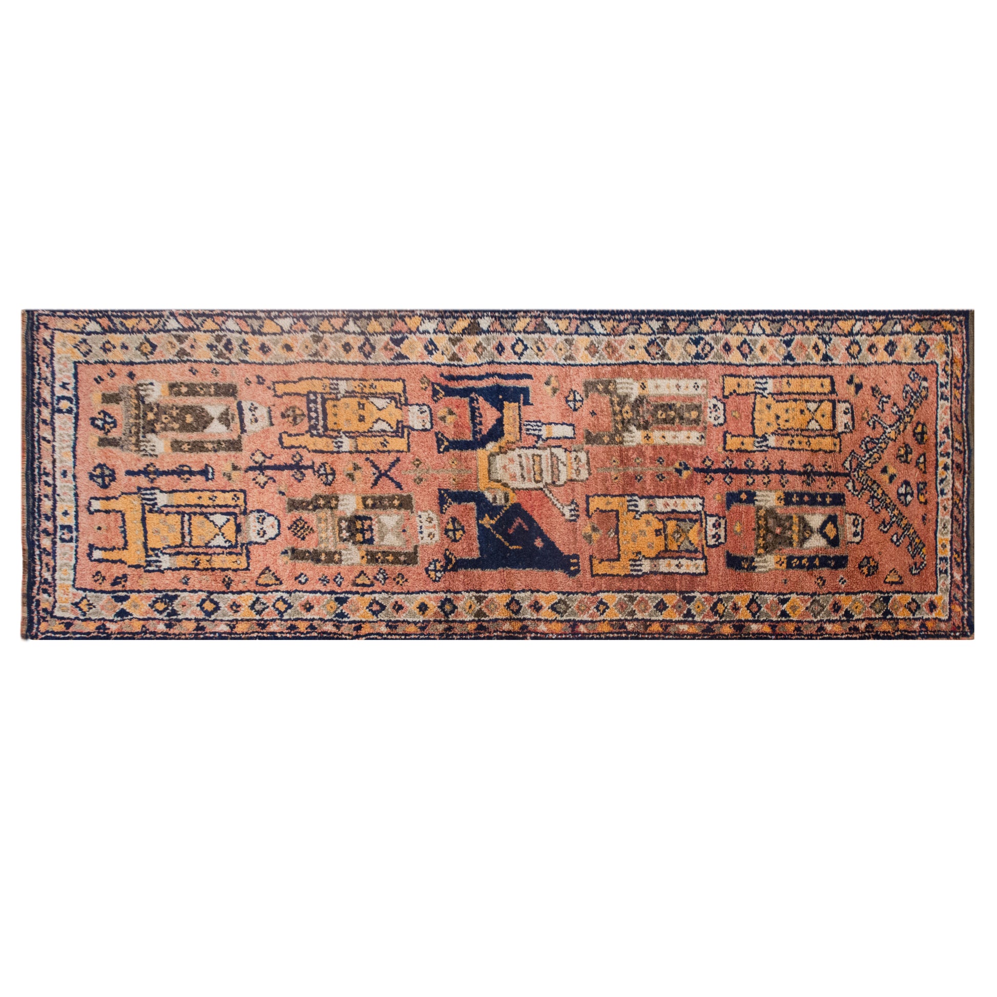 Vintage Turkish Oushak Runner Rug 3x10 ft | 105 x 305 cm