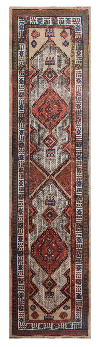 Vintage Turkish Oushak Runner Rug 93 x 345 cm | 3'1" x 11'4" ft