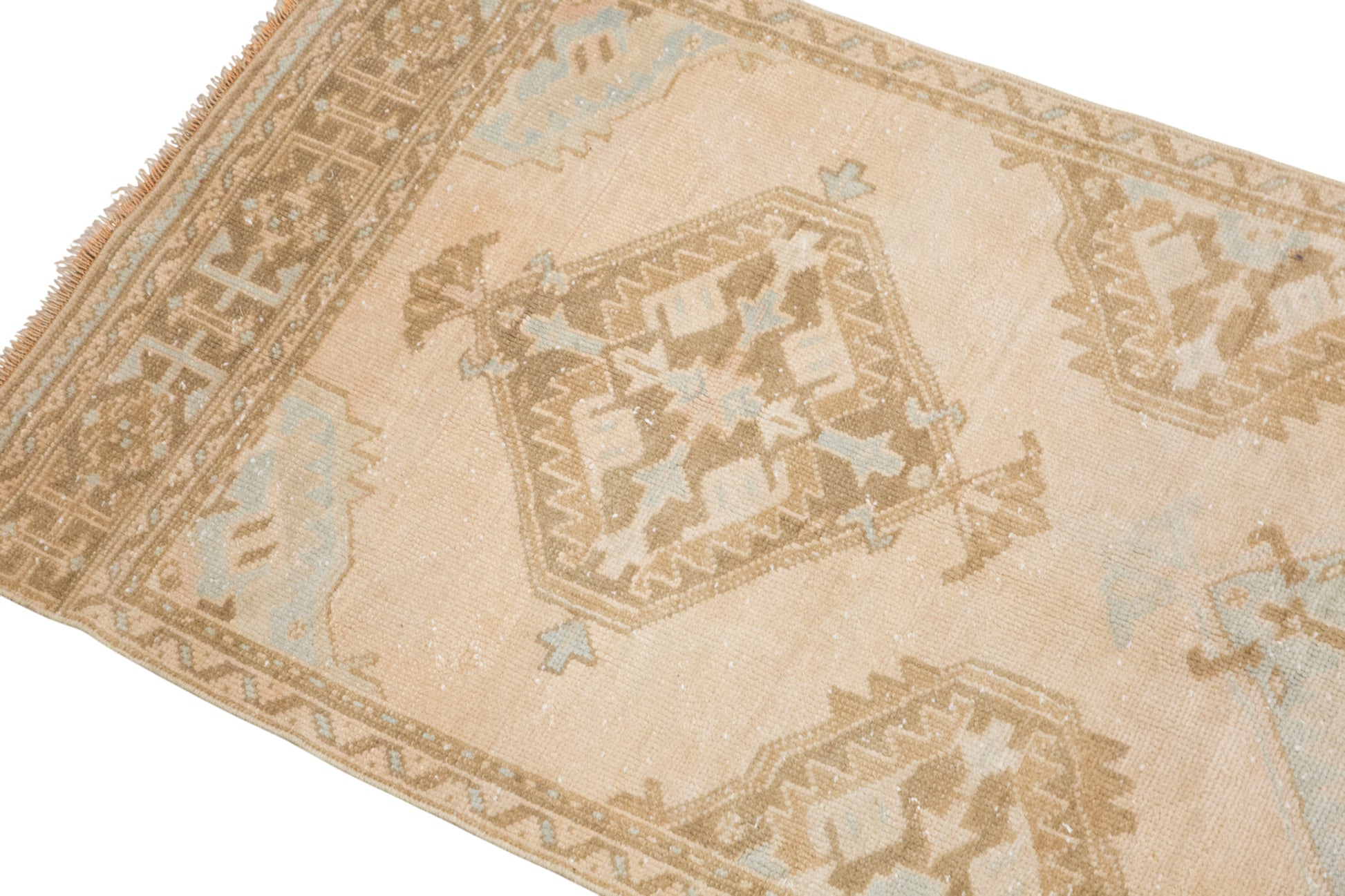 Vintage Turkish Oushak Runner Rug 93 x 360 cm/ 2'9 × 11'10 ft