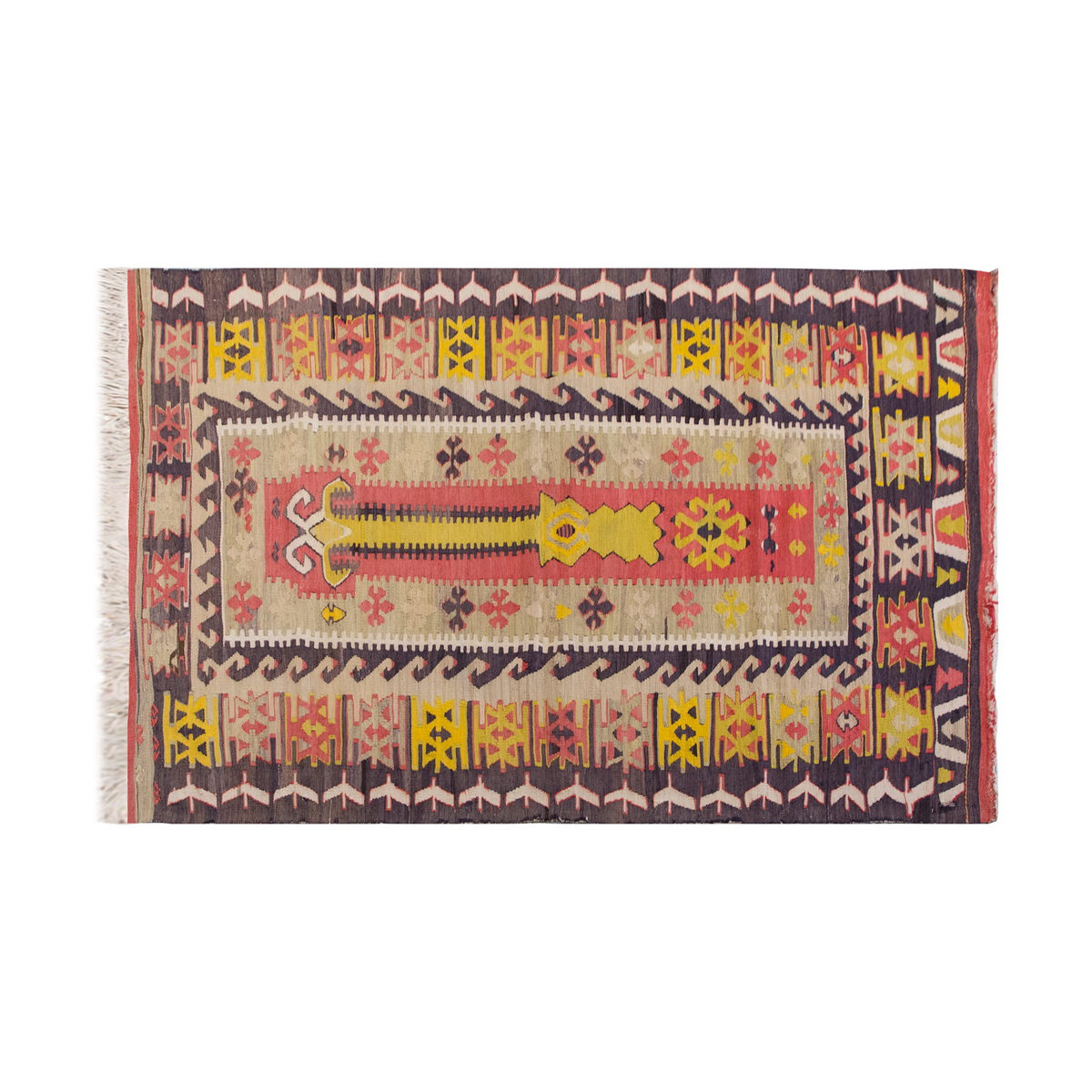 Vintage Turkish Rug, 103 x 163 cm, 3.4 x 5.3 ft