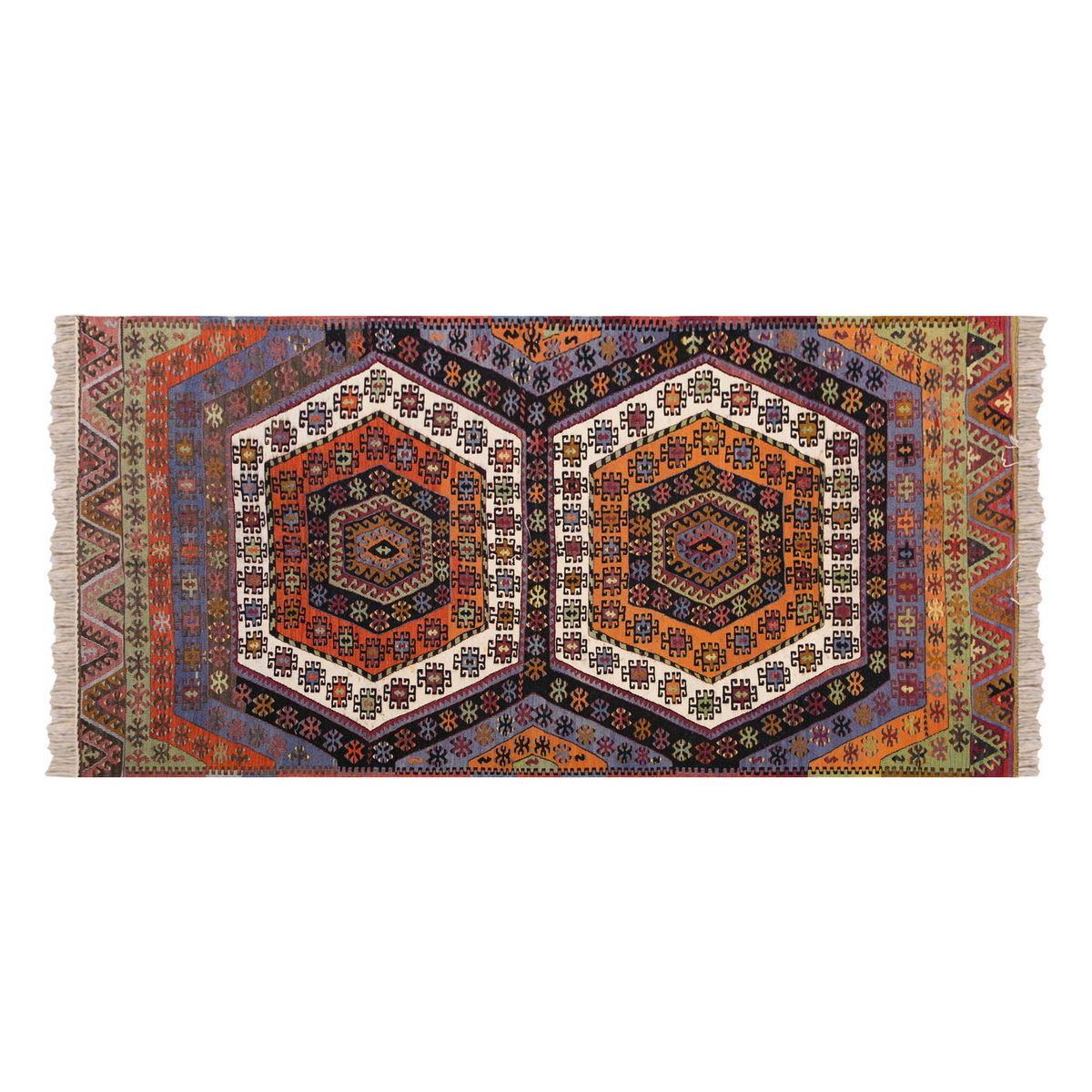 Vintage Turkish Rug, 116 x 240 cm, 3.9 x 7.10 ft,