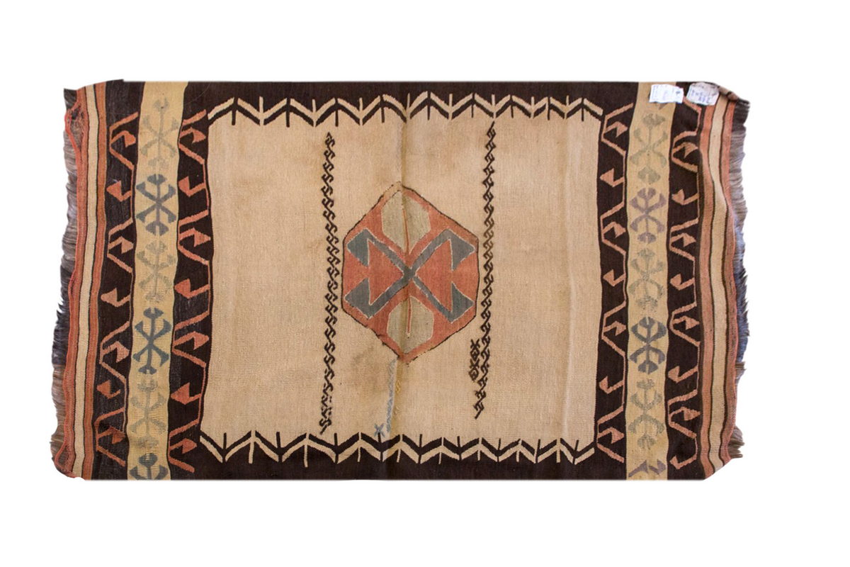 Vintage Turkish Rug, 118 x 148 cm, 3.10 x 4.10 ft