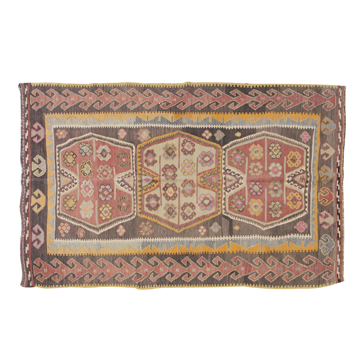 Vintage Turkish Rug, 118 x 207 cm, 3.10 x 6.9 ft