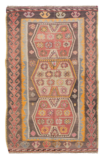 Vintage Turkish Rug, 118 x 207 cm, 3.10 x 6.9 ft
