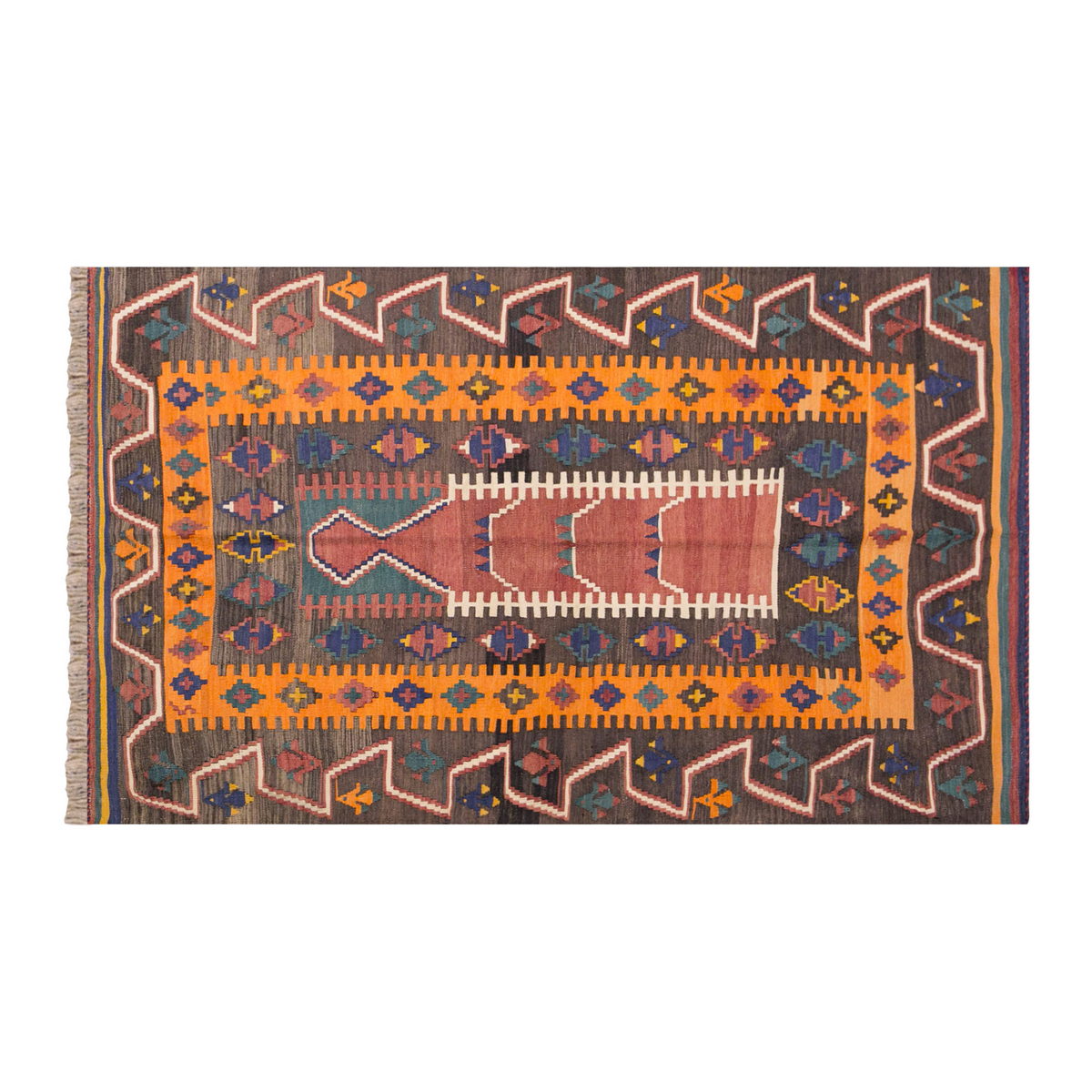 Vintage Turkish Rug, 119 x 197 cm, 3.10 x 6.5 ft