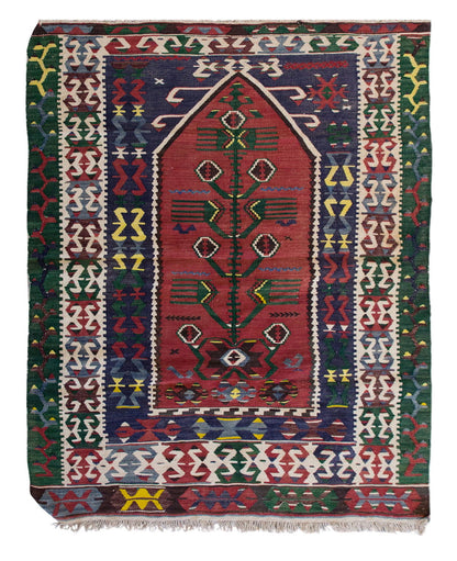 Vintage Turkish Rug, 120 x 153 cm, 3.11 x 5 ft