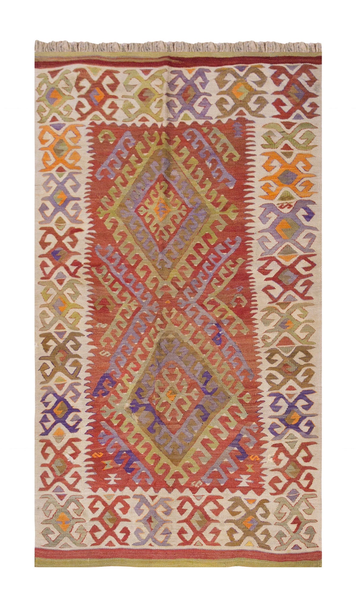 Vintage Turkish Rug, 124 x 194 cm 4 x 6.4 ft