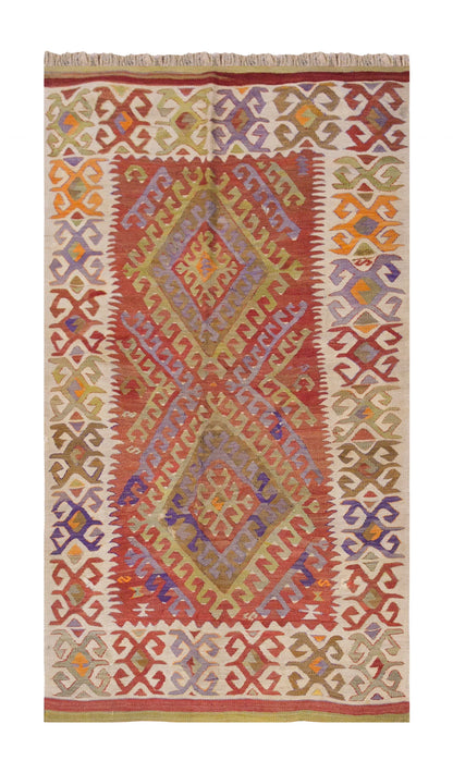 Vintage Turkish Rug, 124 x 194 cm 4 x 6.4 ft