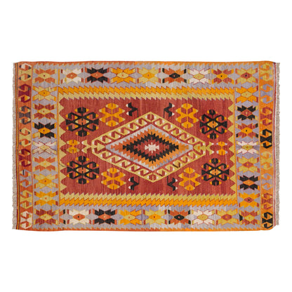 Vintage Turkish Rug, 125 x 138 cm, 4.1 x 4.6 ft