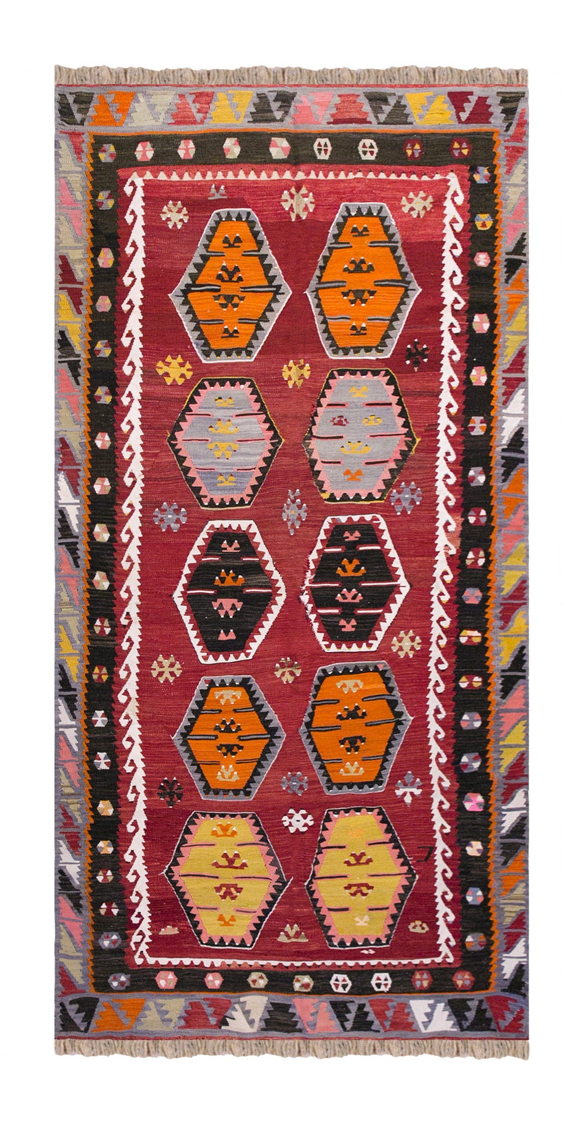 Vintage Turkish Rug, 127 x 252 cm 4.2 x 8.3 ft