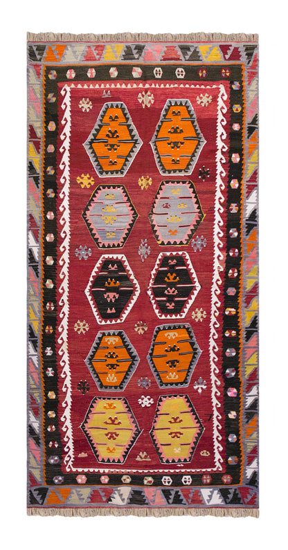 Vintage Turkish Rug, 127 x 252 cm 4.2 x 8.3 ft