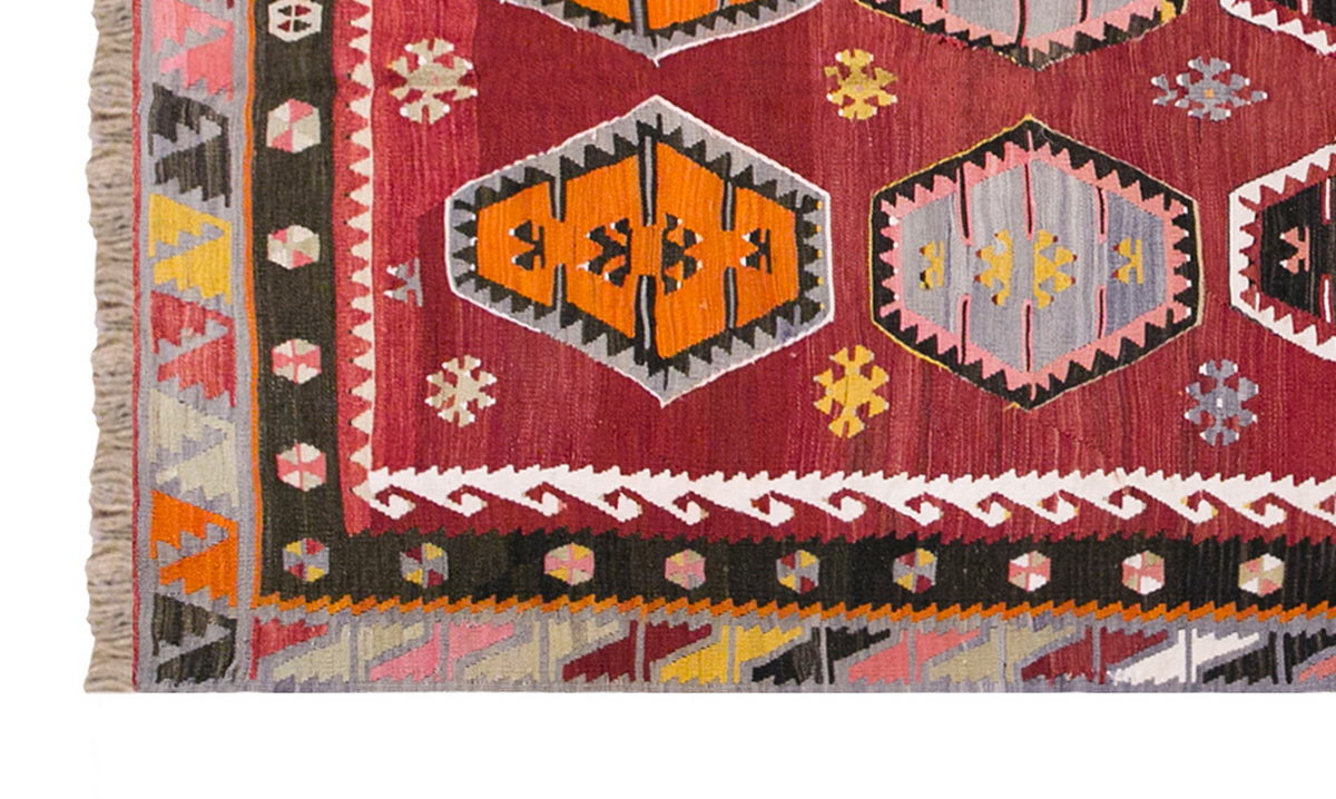 Vintage Turkish Rug, 127 x 252 cm 4.2 x 8.3 ft