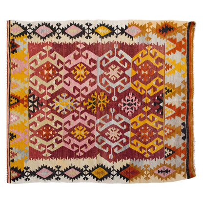 Vintage Turkish Rug, 128 x 110 cm, 4.2 x 3.7 ft