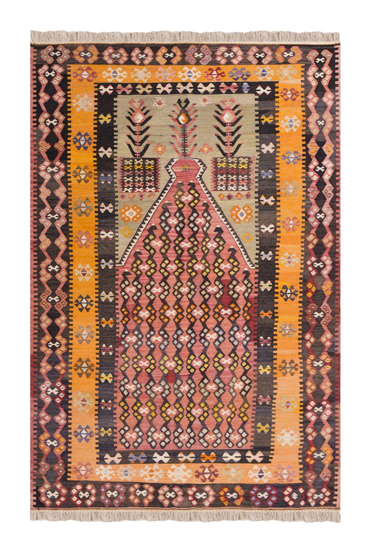 Vintage Turkish Rug, 128 x 182 cm, 4.2 x 5.11 ft