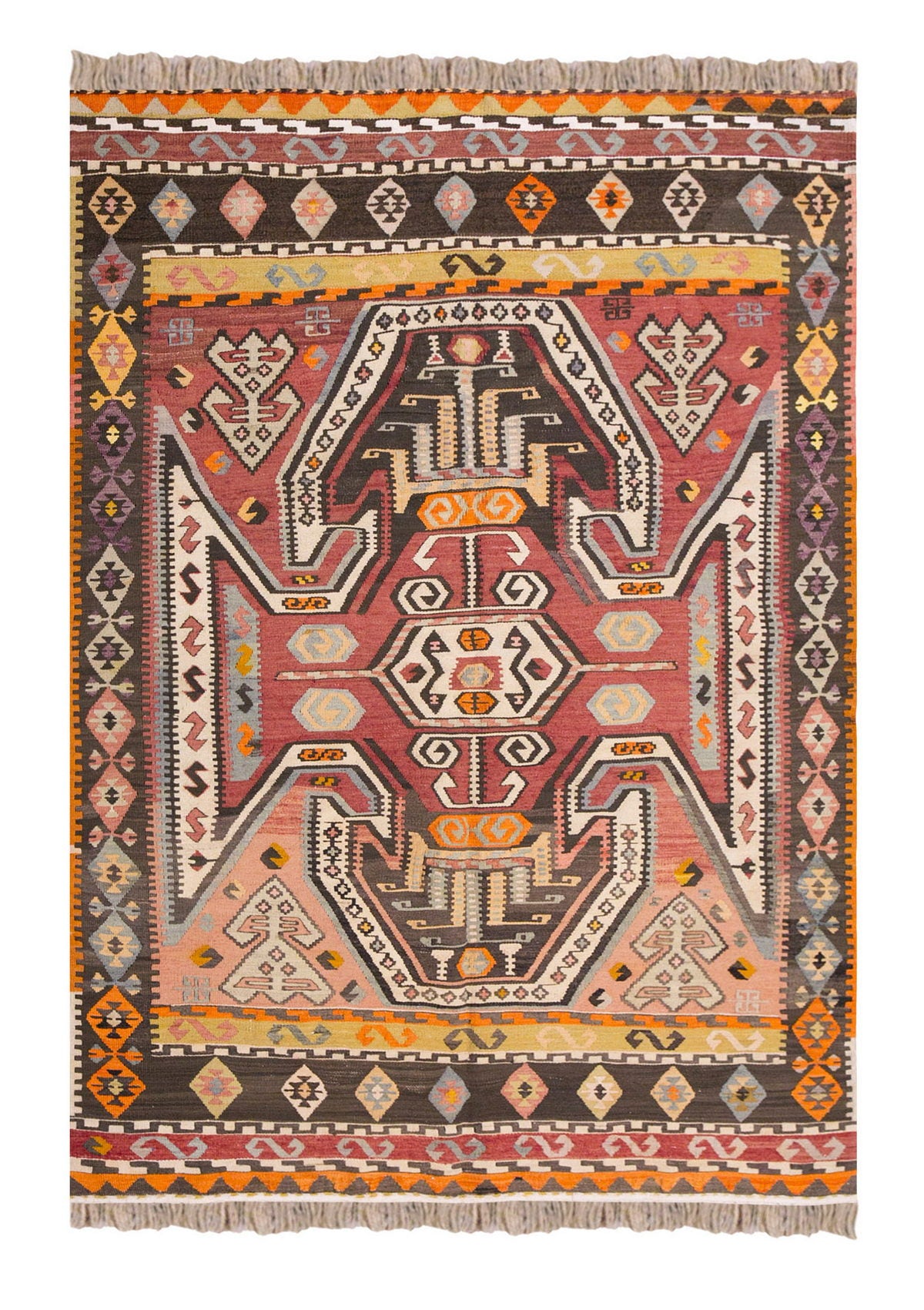 Vintage Turkish Rug, 129 x 190 cm, 4.2 x 6.2 ft