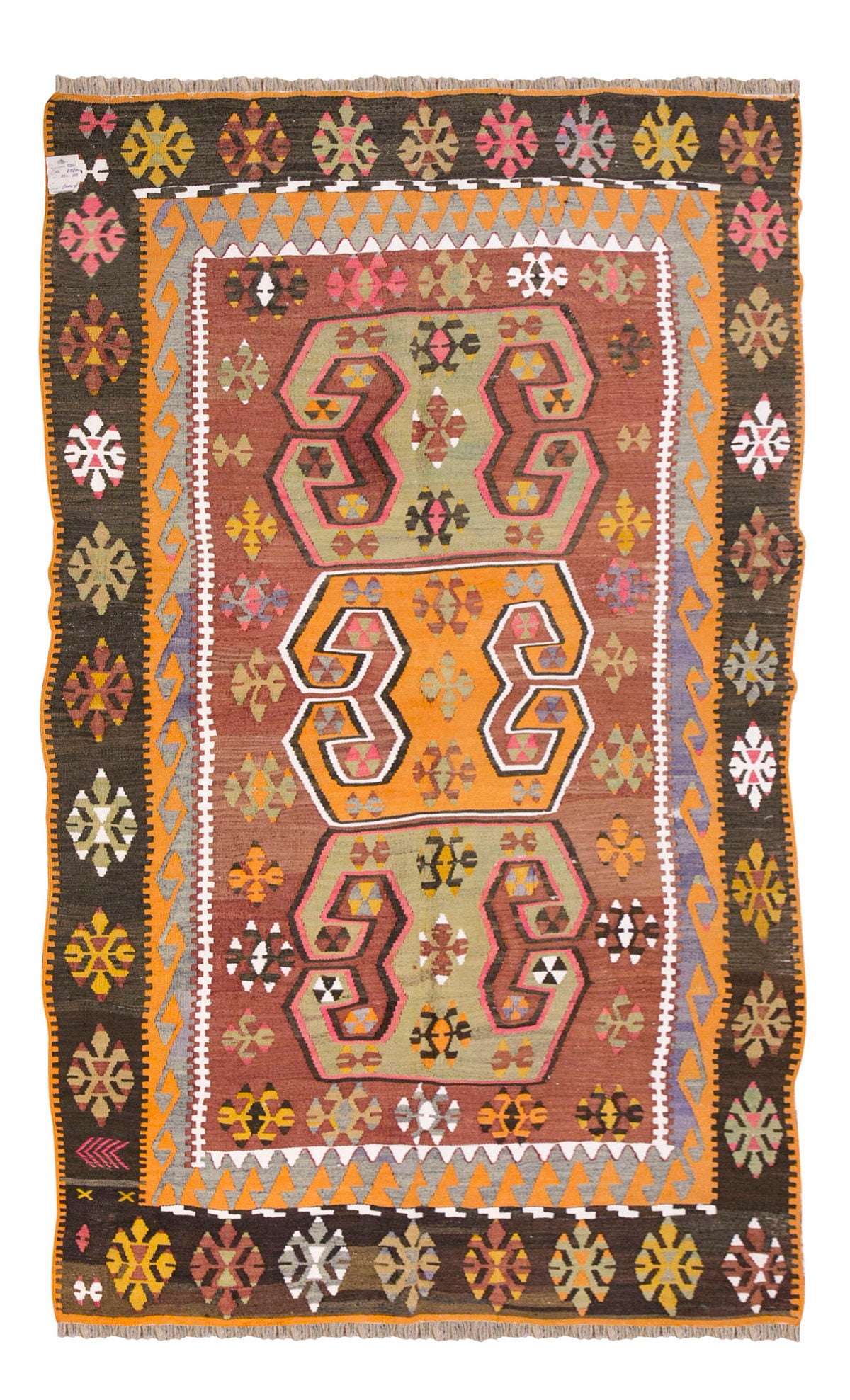 Vintage Turkish Rug, 129 x 230 cm, 4.2 x 7.6 ft