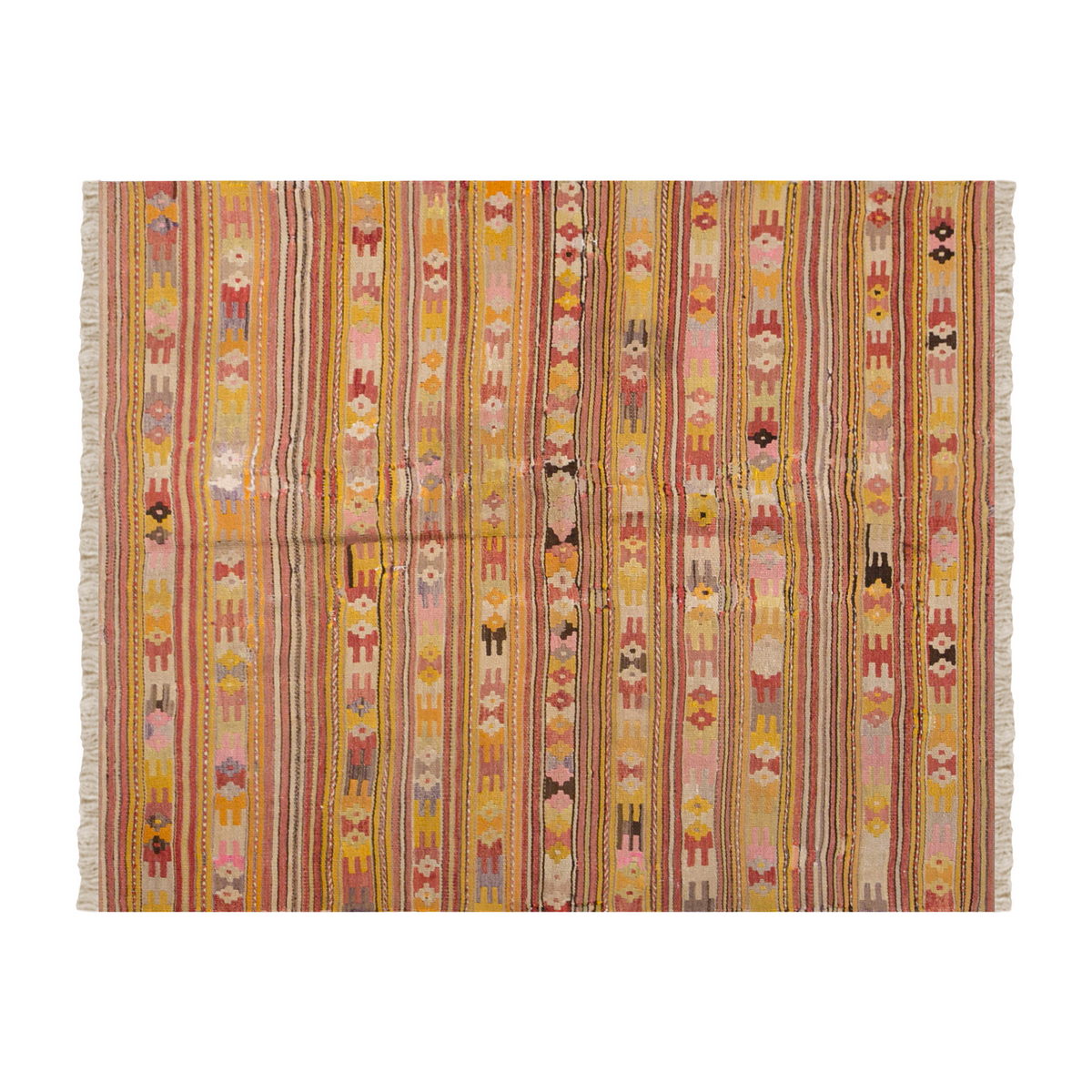 Vintage Turkish Rug, 130 x 143 cm, 4.3 x 4.8 ft