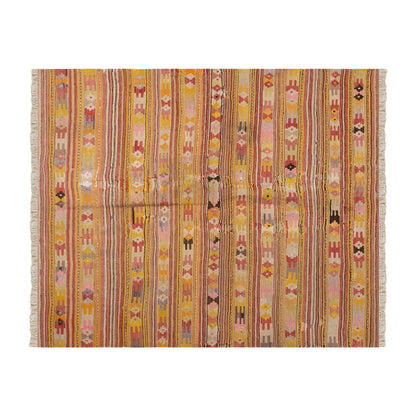 Vintage Turkish Rug, 130 x 143 cm, 4.3 x 4.8 ft