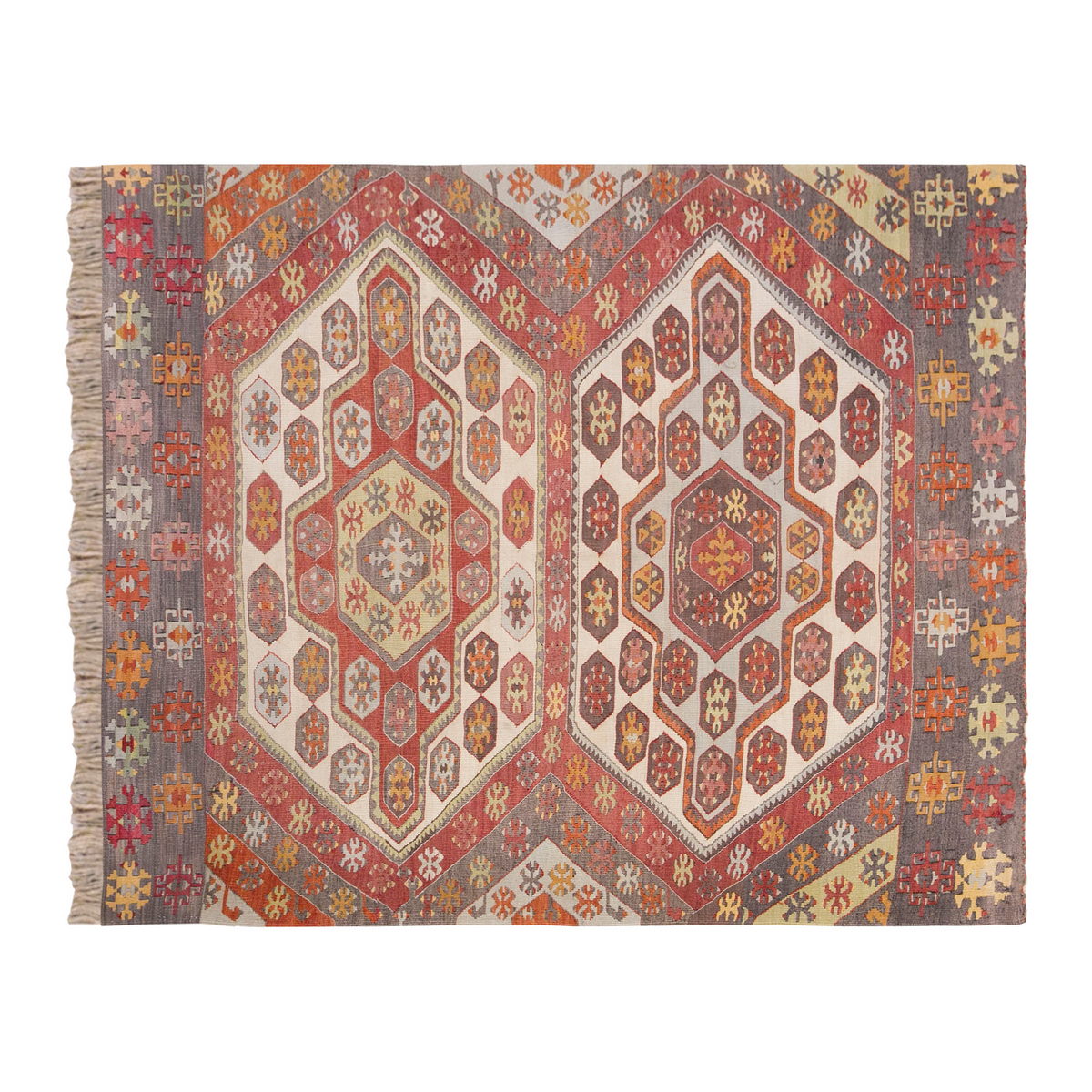 Vintage Turkish Rug, 130 x 152 cm, 4.3 x 4.11 ft