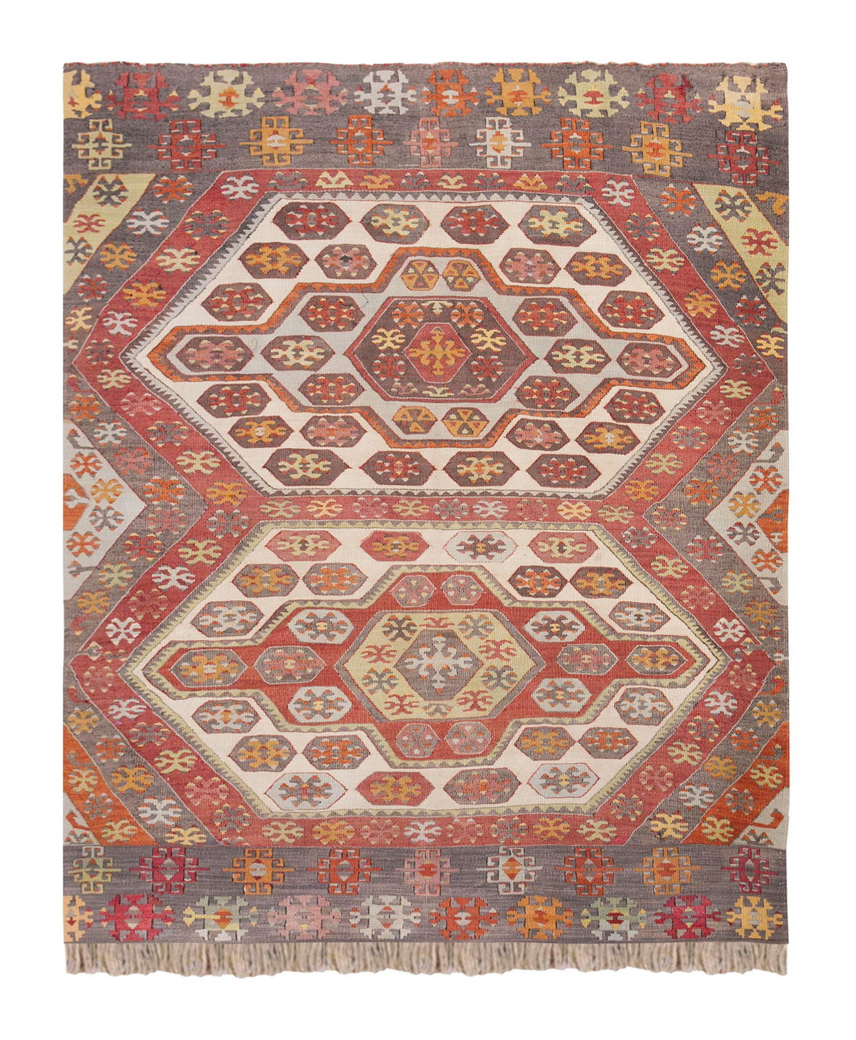 Vintage Turkish Rug, 130 x 152 cm, 4.3 x 4.11 ft