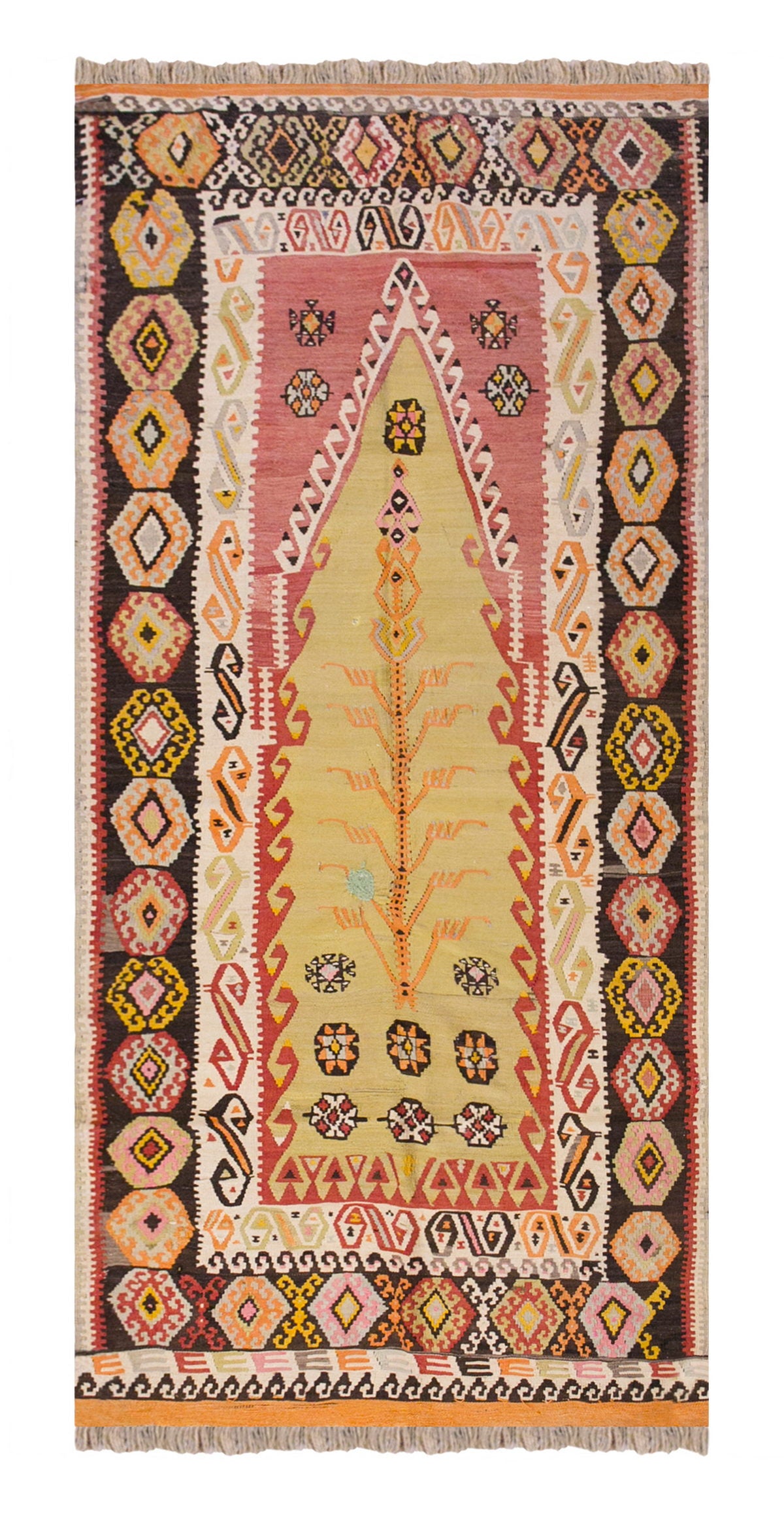 Vintage Turkish Rug, 130 x 267 cm 4.3 x 8.9 ft