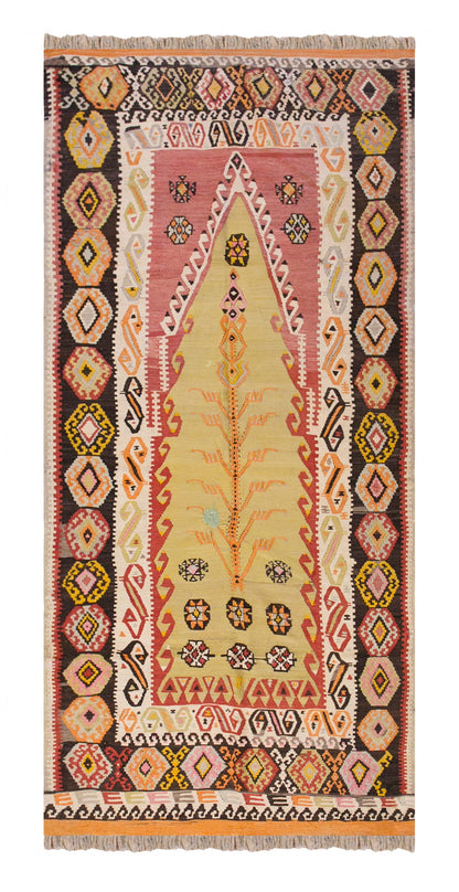 Vintage Turkish Rug, 130 x 267 cm 4.3 x 8.9 ft