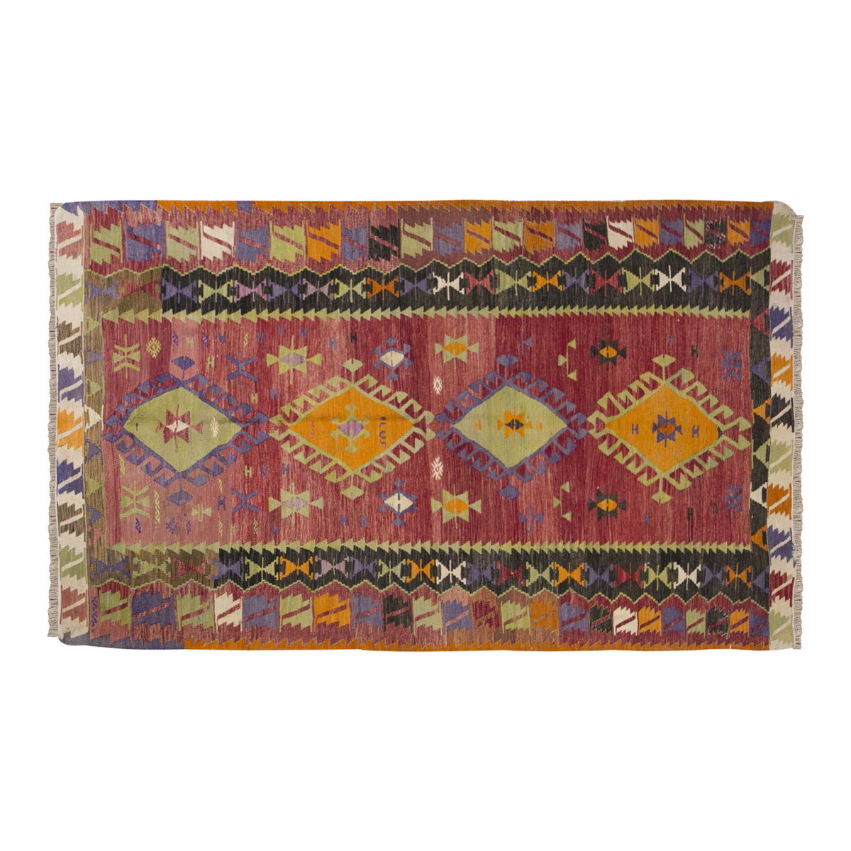 Vintage Turkish Rug, 131 x 227 cm, 4.3 x 7.5 ft