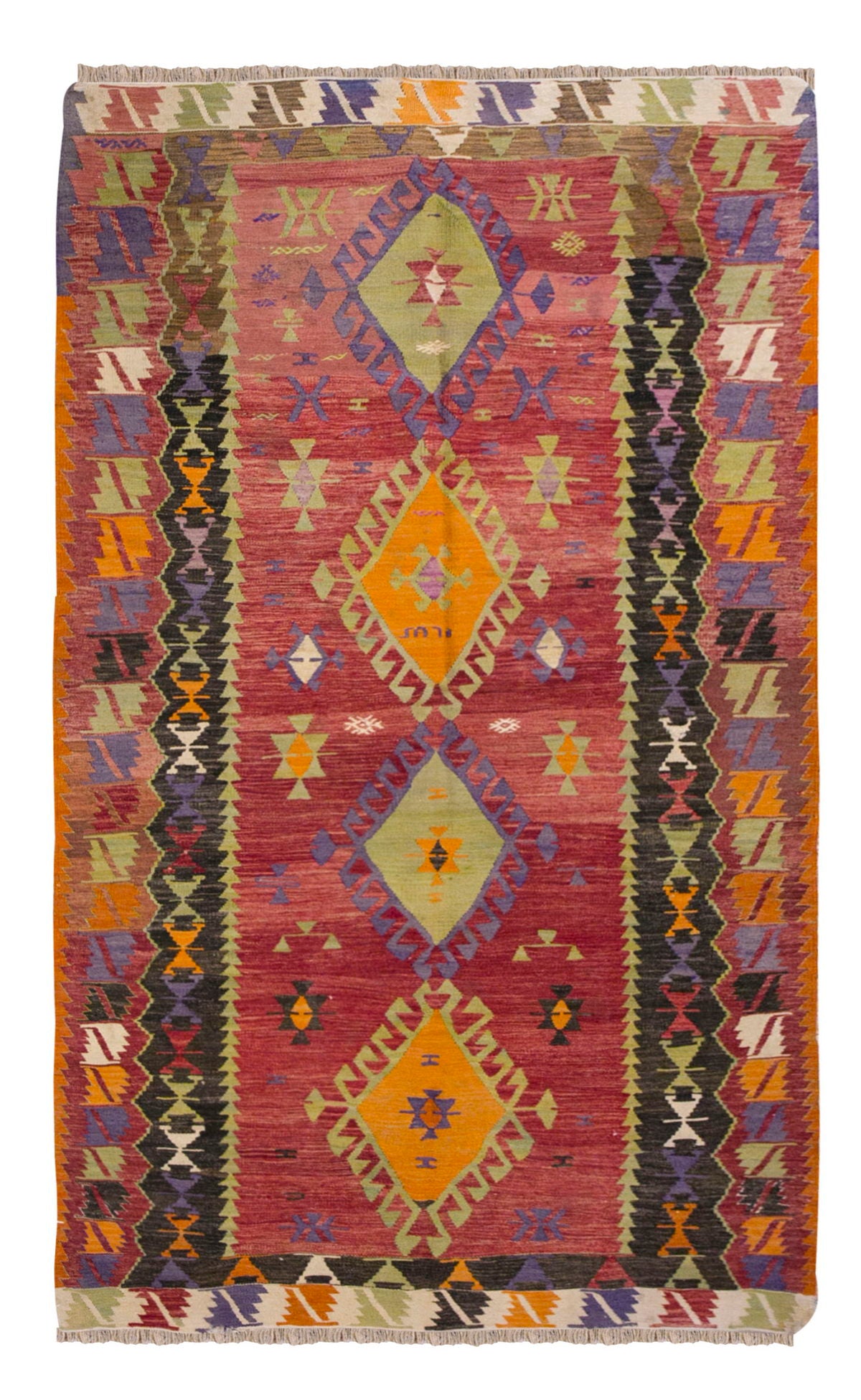 Vintage Turkish Rug, 131 x 227 cm, 4.3 x 7.5 ft
