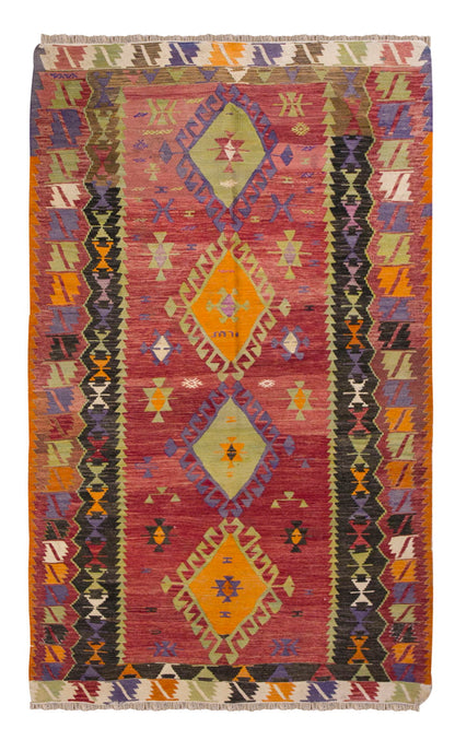 Vintage Turkish Rug, 131 x 227 cm, 4.3 x 7.5 ft