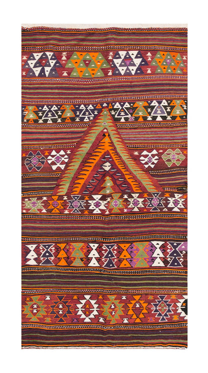 Vintage Turkish Rug, 132 x 218 cm, 4.3 x 7.1 ft