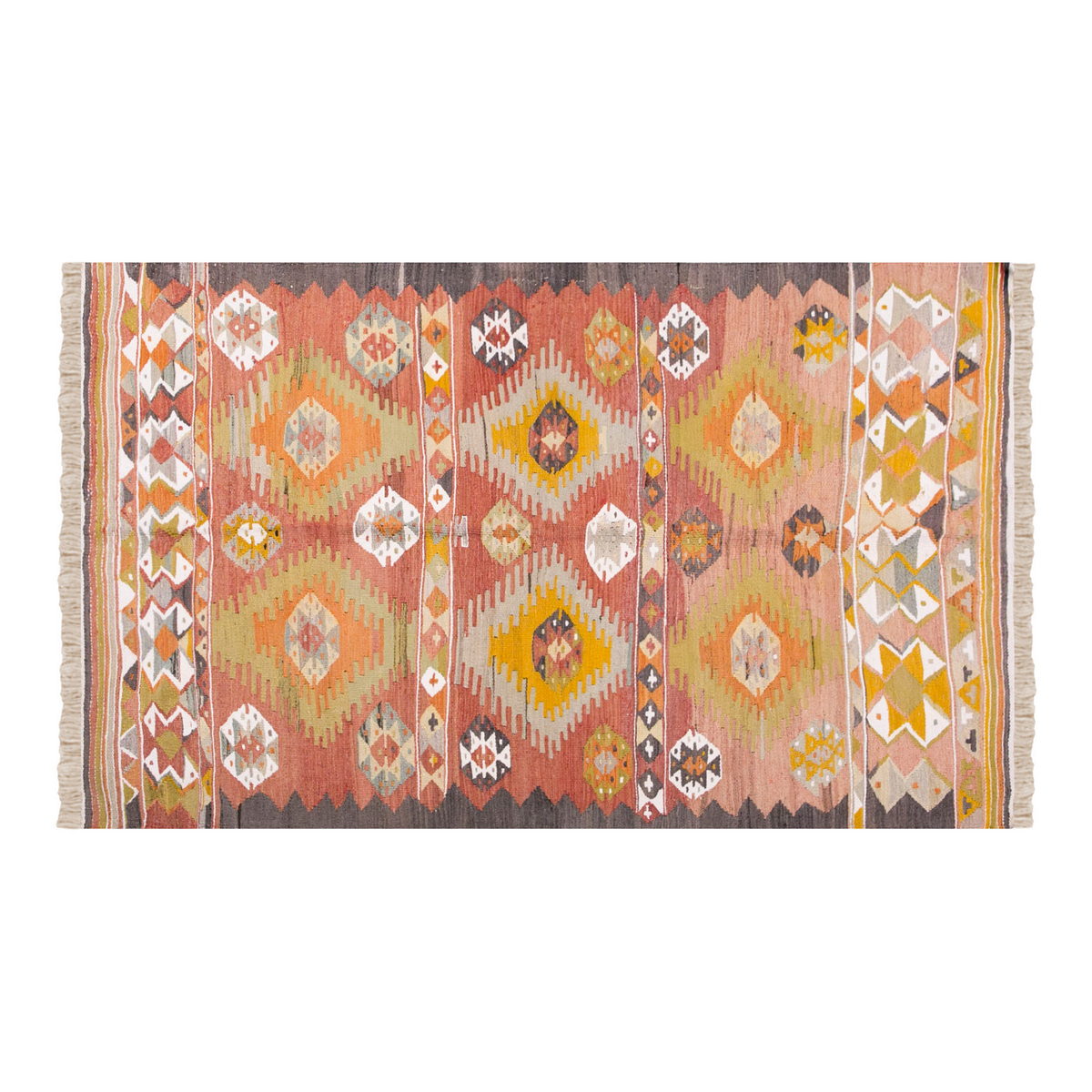 Vintage Turkish Rug, 134 x 222 cm, 4.4 x 7.3 ft