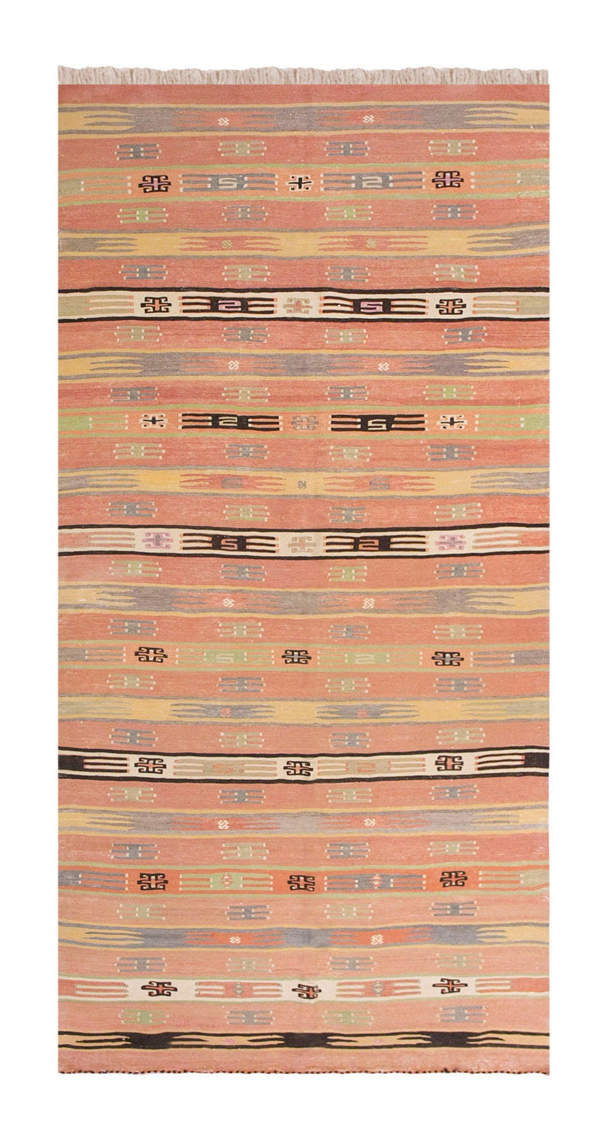 Vintage Turkish Rug, 134 x 257 cm, 4.4 x 8.5 ft
