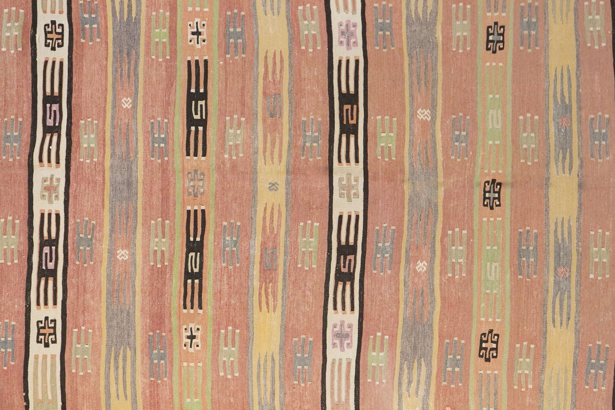Vintage Turkish Rug, 134 x 257 cm, 4.4 x 8.5 ft