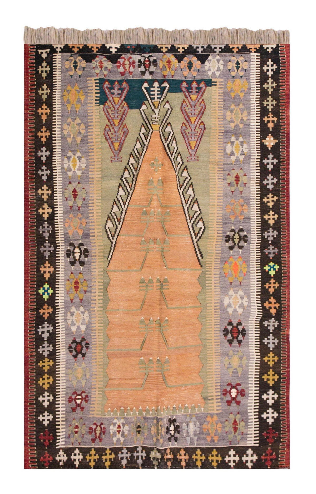 Vintage Turkish Rug, 136 x 239 cm, 4.5 x 7.10 ft