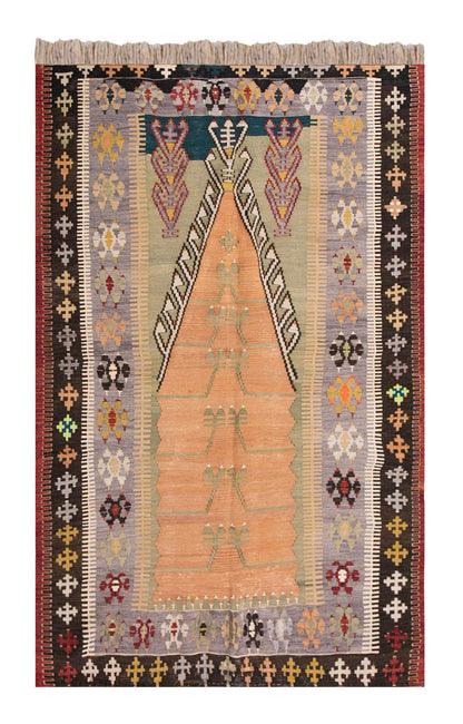 Vintage Turkish Rug, 136 x 239 cm, 4.5 x 7.10 ft
