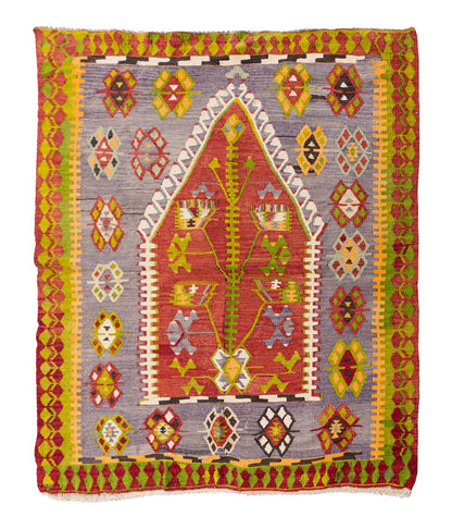 Vintage Turkish Rug, 140 x 113 cm, 4.7 x 3.8 ft