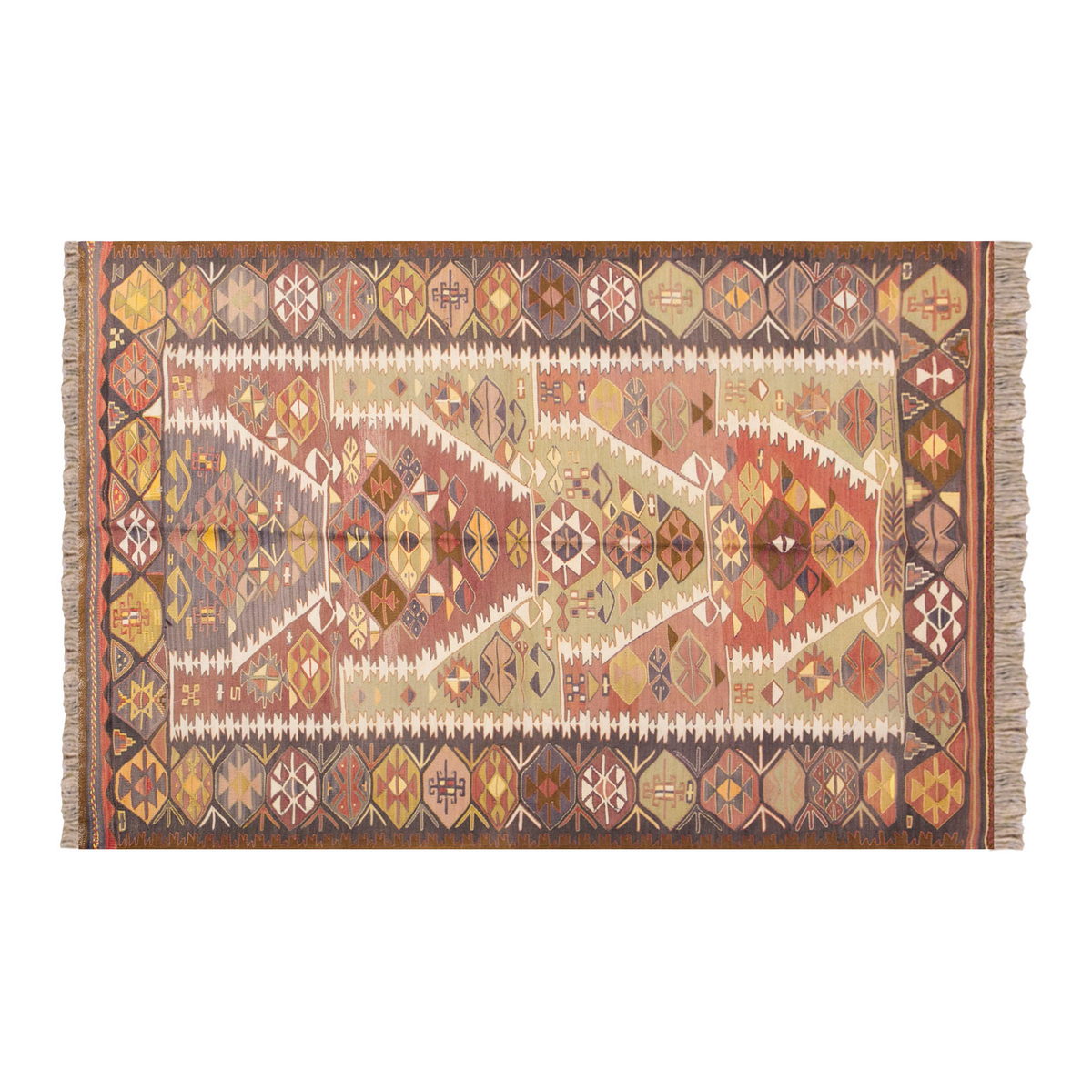 Vintage Turkish Rug, 140 x 194 cm, 4.7 x 6.4 ft