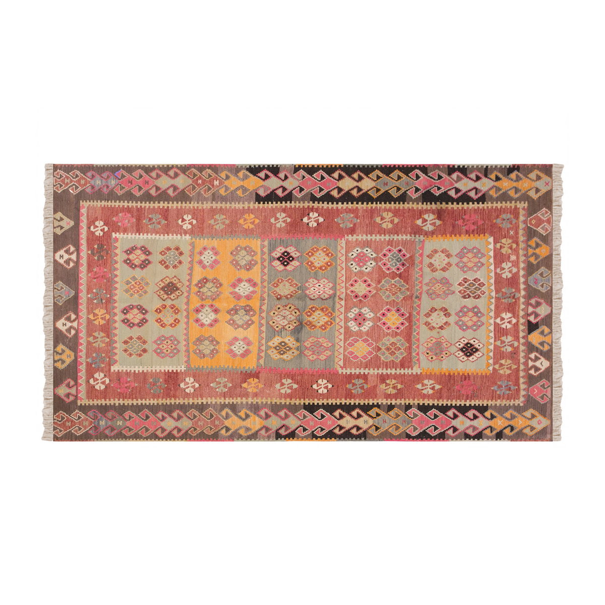 Vintage Turkish Rug, 141 x 241 cm 4.7 x 7.10 ft