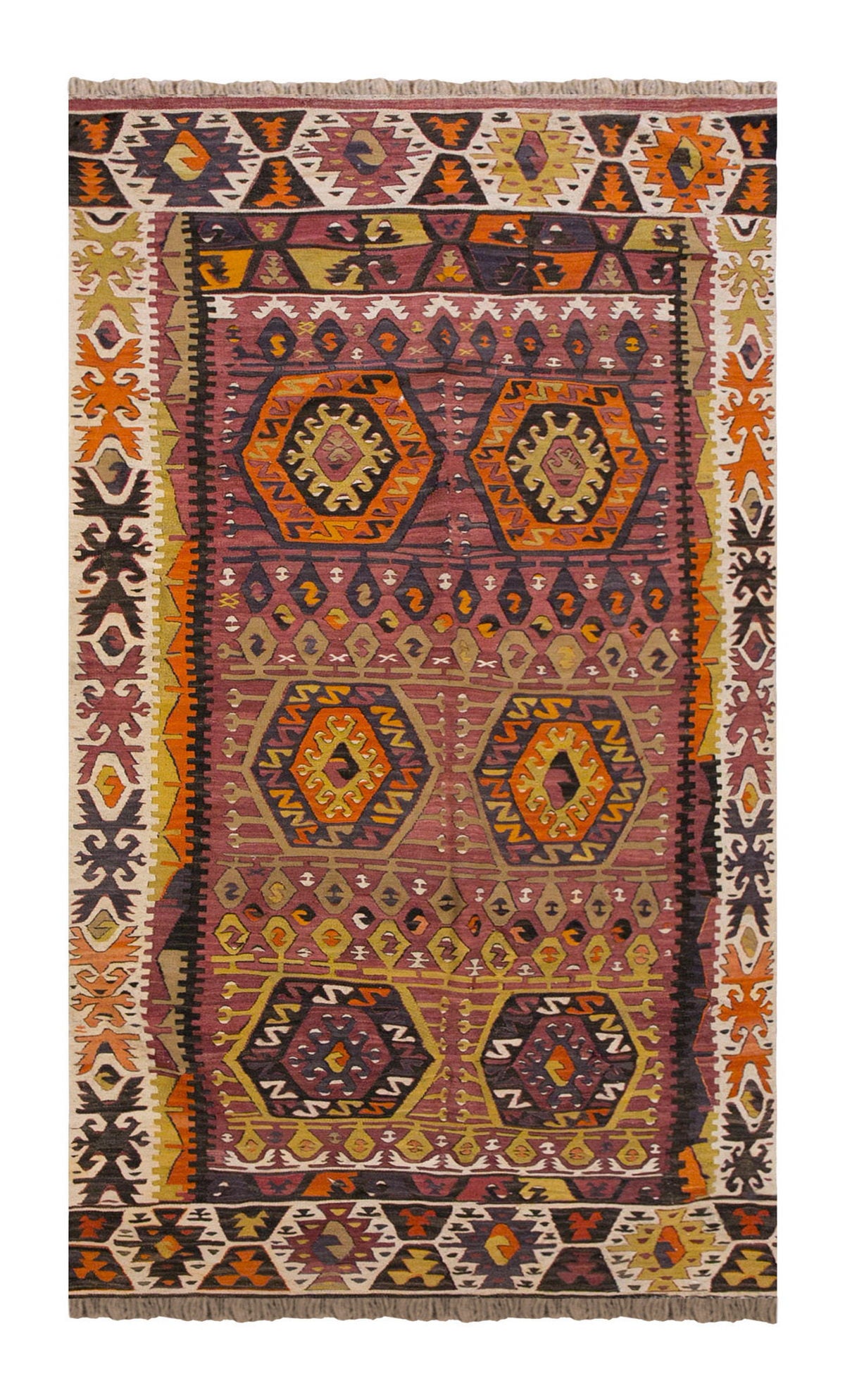 Vintage Turkish Rug, 142 x 270 cm, 4.7 x 8.10 ft
