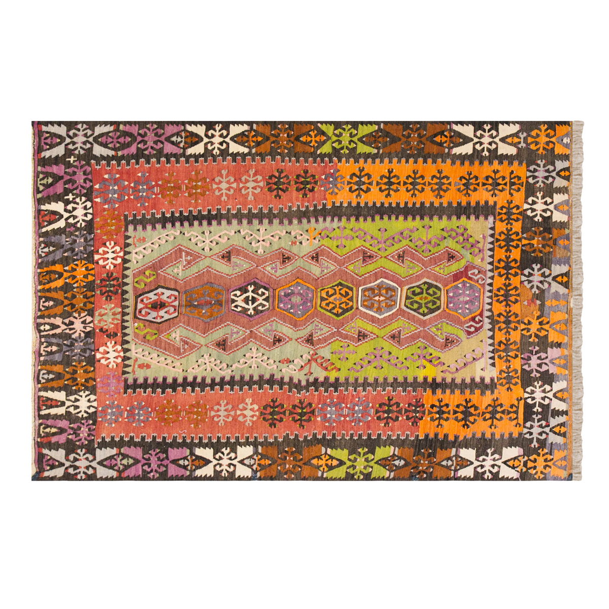 Vintage Turkish Rug, 144 x 175 cm, 4.8 x 5.8 ft