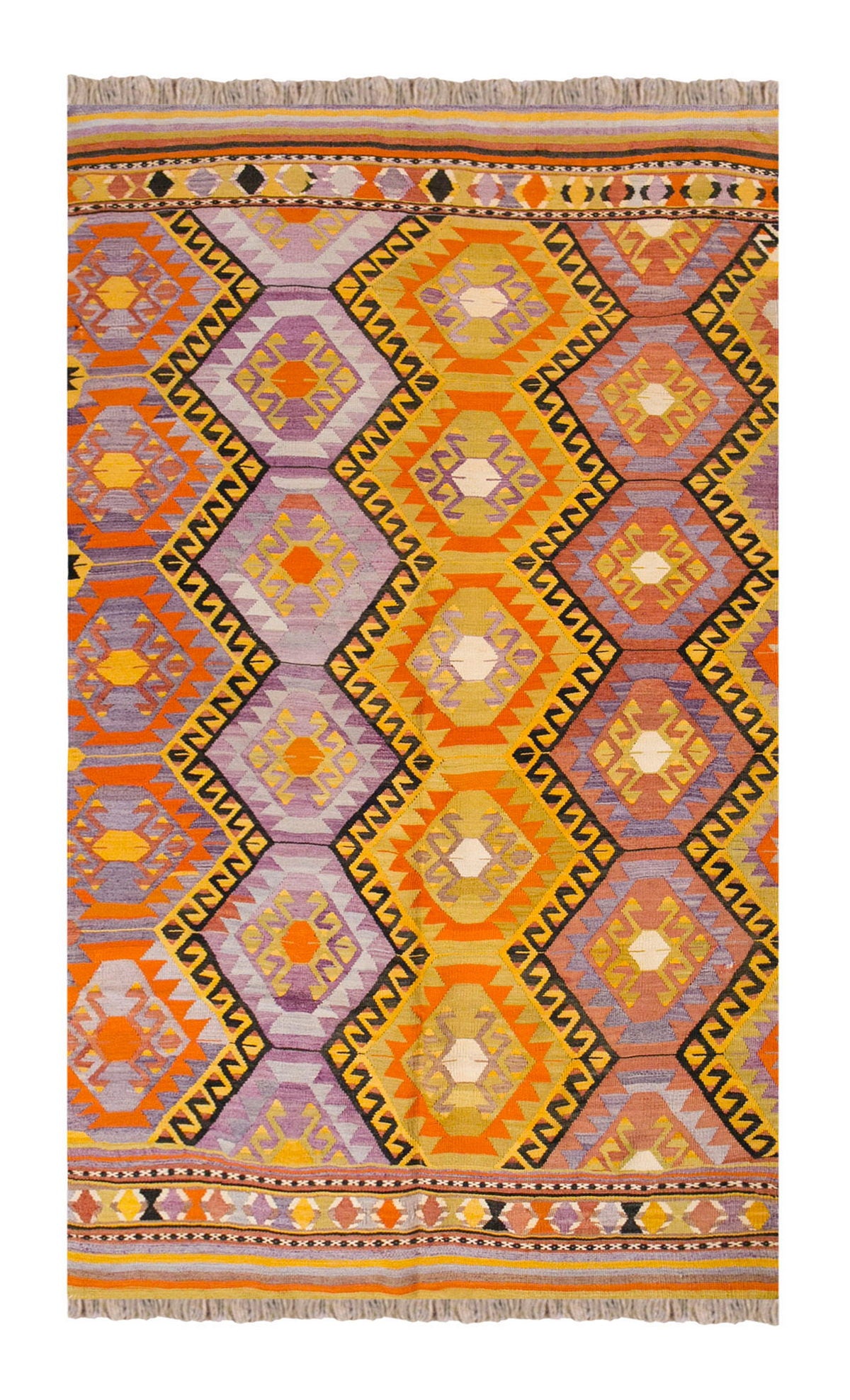 Vintage Turkish Rug, 144 x 265 cm, 4.8 x 8.8 ft