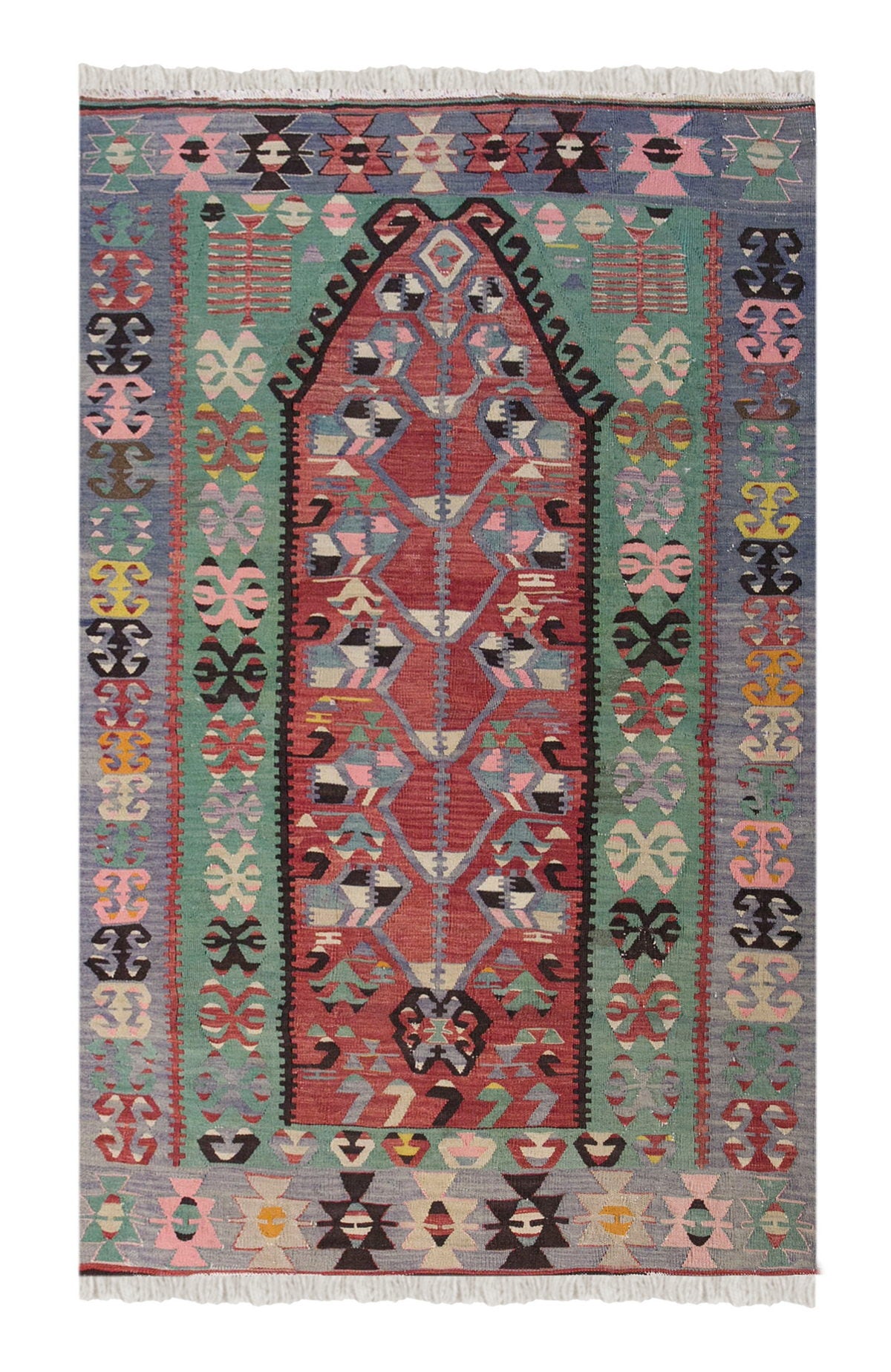 Vintage Turkish Rug, 159 x 119 cm, 5.2 x 3.10 ft