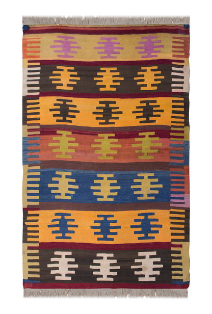 Vintage Turkish Rug, 187 x 116 cm, 6.1 x 3.9 ft
